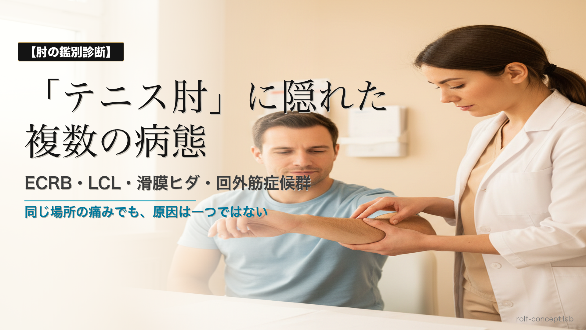 テニス肘の鑑別診断——ECRB・LCL・滑膜ヒダ・回外筋症候群とfused enthesis